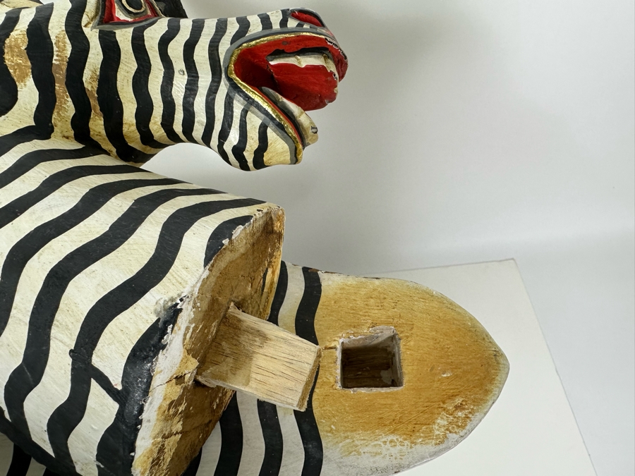 Handpainted Zebra Drop Leaf Table 27W X 20.5H [Photo 8]