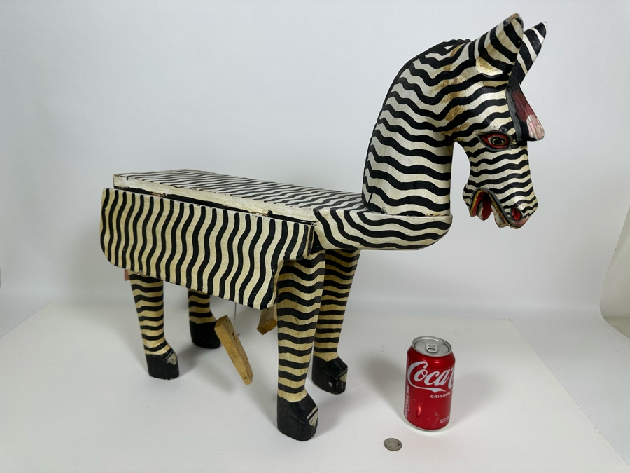 Handpainted Zebra Drop Leaf Table 27W X 20.5H [Photo 4]