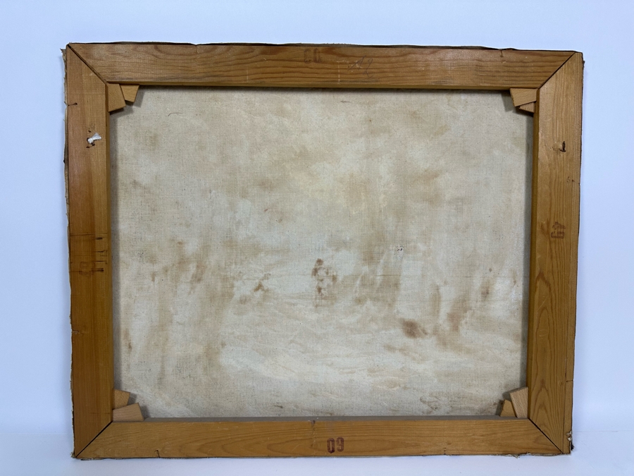 Vintage Mid-Century Abstract Painting On Canvas Signed Lower Right Signature Illegible 24 X 19.5 [Photo 16]