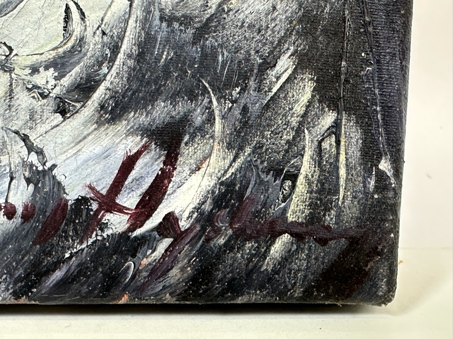 Vintage Mid-Century Abstract Painting On Canvas Signed Lower Right Signature Illegible 24 X 19.5 [Photo 13]
