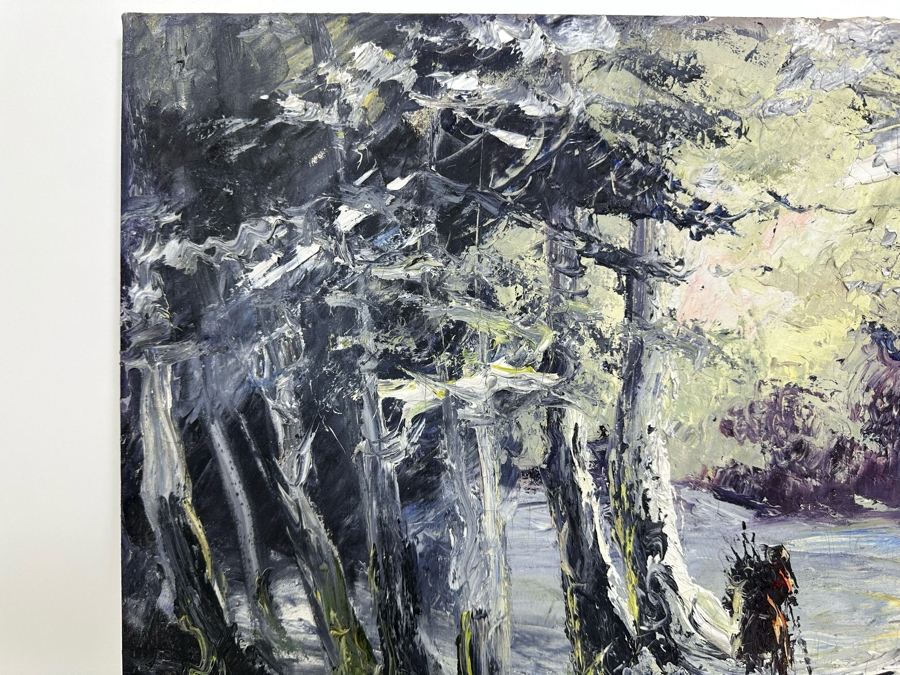 Vintage Mid-Century Abstract Painting On Canvas Signed Lower Right Signature Illegible 24 X 19.5 [Photo 7]