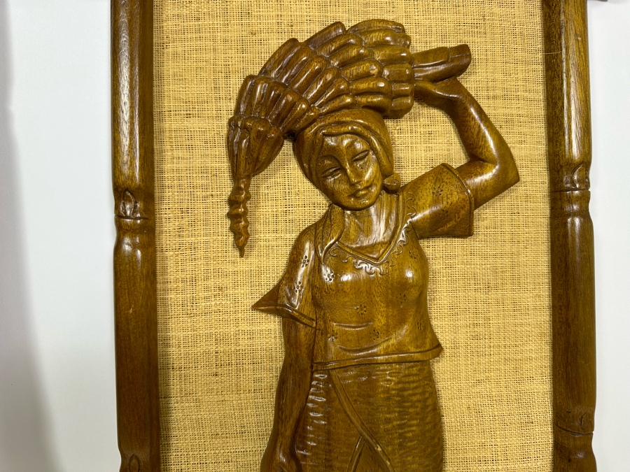 Pair Of Mid-Century Relief Carved Wooden Wall Artwork 13.5 X 24 [Photo 6]