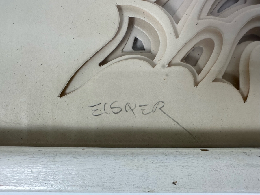 Jack Eisner Three Dimensional Paper Butterfly Sculpture 1970s Hand Signed Eisner Shadowbox Framed 16W X 12D X 2H [Photo 4]