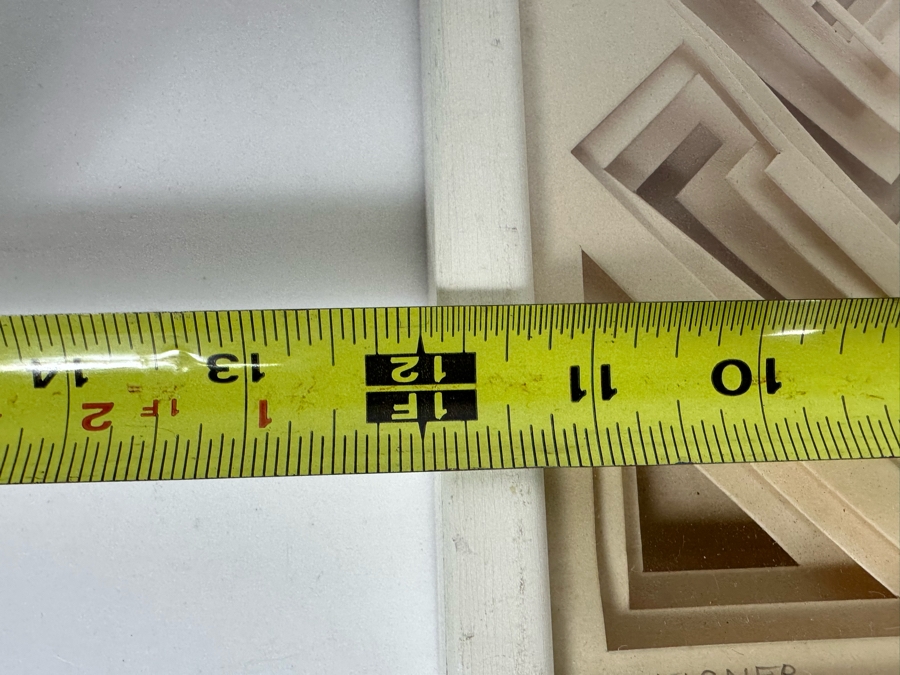 Jack Eisner Three Dimensional Abstract Geometric Sculpture 1970s Hand Signed Eisner Shadowbox Framed 12W X 15D X 2H [Photo 10]