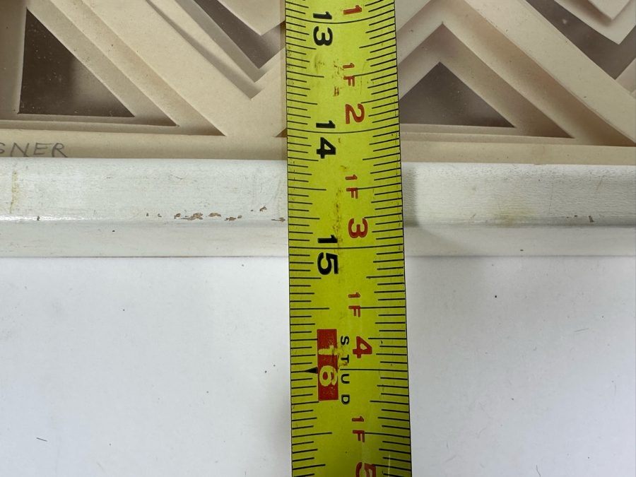 Jack Eisner Three Dimensional Abstract Geometric Sculpture 1970s Hand Signed Eisner Shadowbox Framed 12W X 15D X 2H [Photo 11]