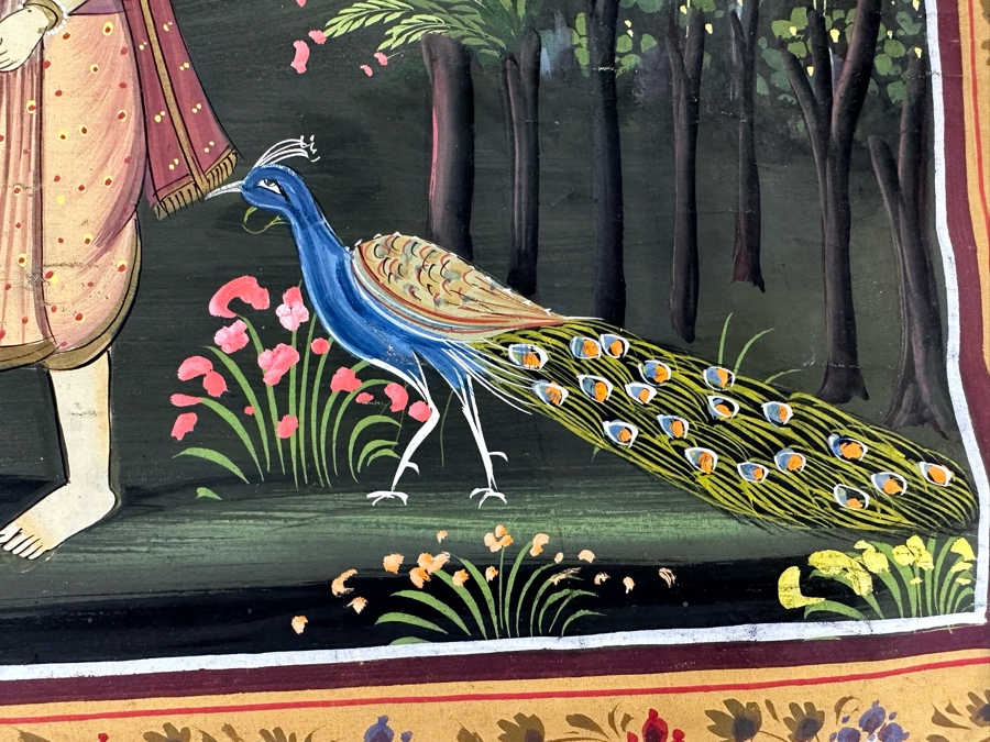 Original Vintage Indian Paintings On Silk 46.5W X 18H [Photo 8]