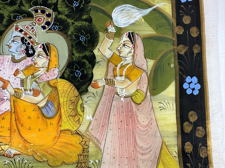 Original Vintage Indian Paintings On Silk 15W X 20H [Photo 7]