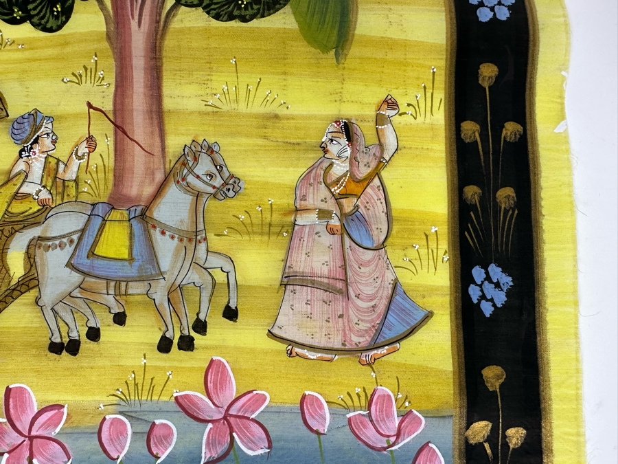 Original Vintage Indian Paintings On Silk 15W X 20H [Photo 7]