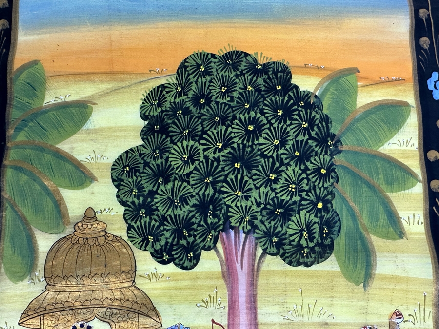 Original Vintage Indian Paintings On Silk 15W X 20H [Photo 8]