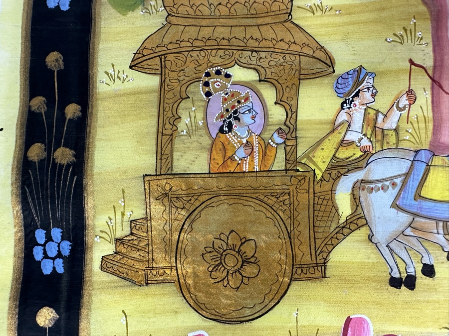 Original Vintage Indian Paintings On Silk 15W X 20H [Photo 5]