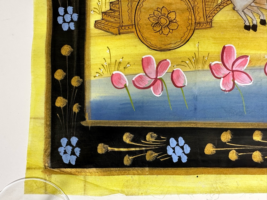 Original Vintage Indian Paintings On Silk 15W X 20H [Photo 9]