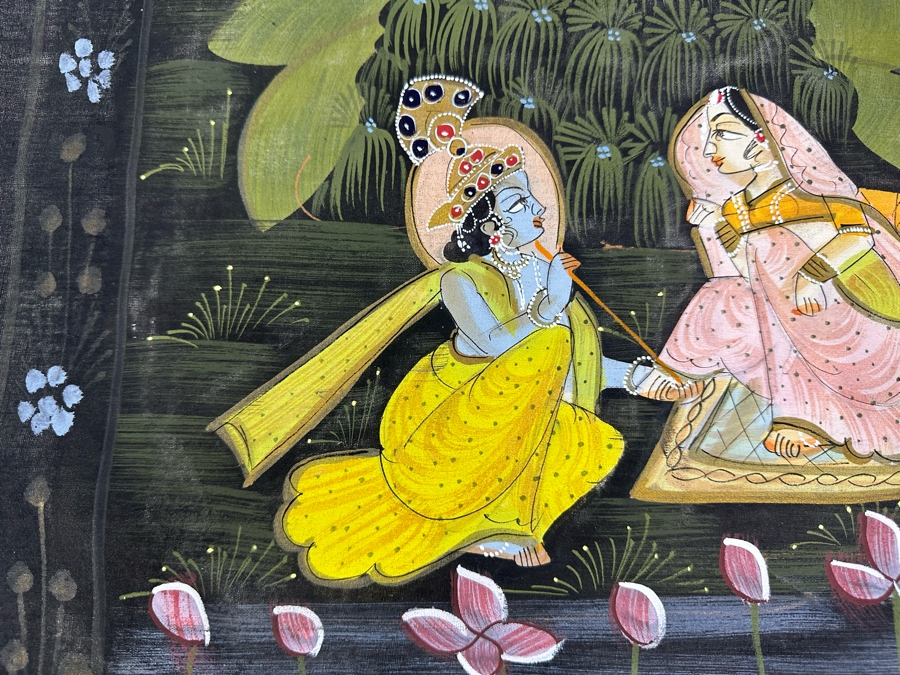 Original Vintage Indian Paintings On Silk 16W X 21H [Photo 5]