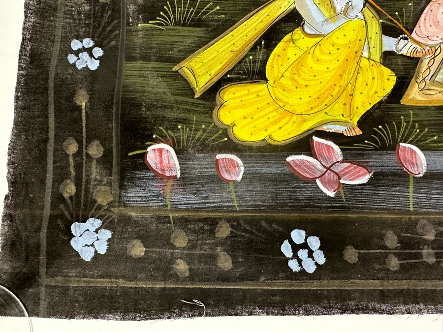 Original Vintage Indian Paintings On Silk 16W X 21H [Photo 8]