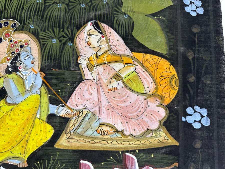 Original Vintage Indian Paintings On Silk 16W X 21H [Photo 6]