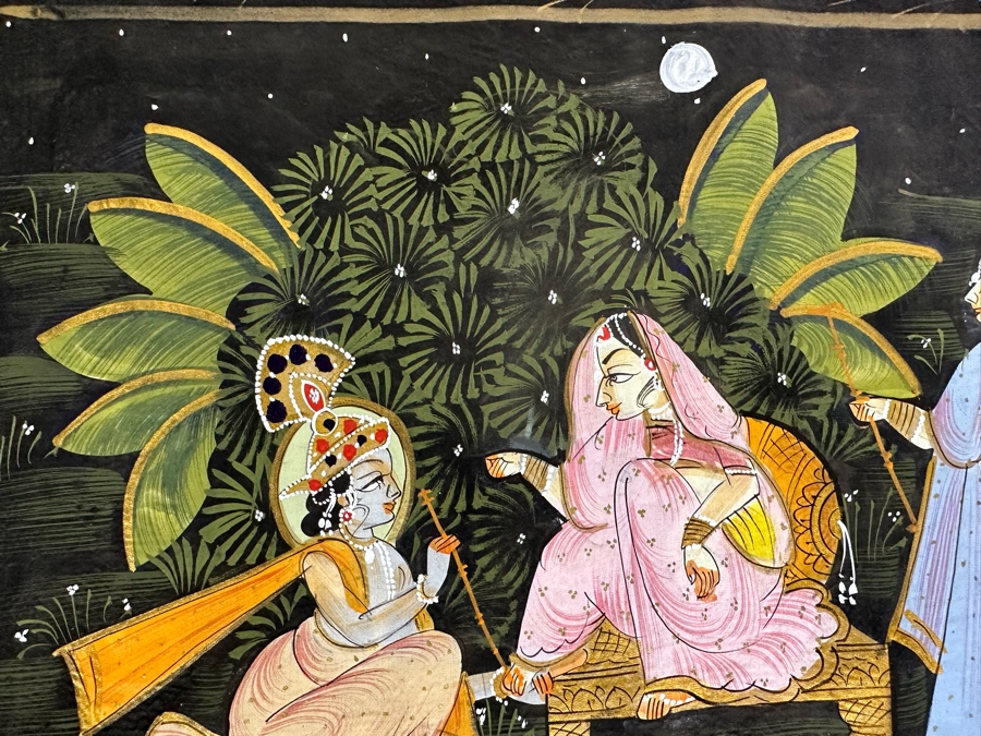 Original Vintage Indian Paintings On Silk 20W X 15H [Photo 8]