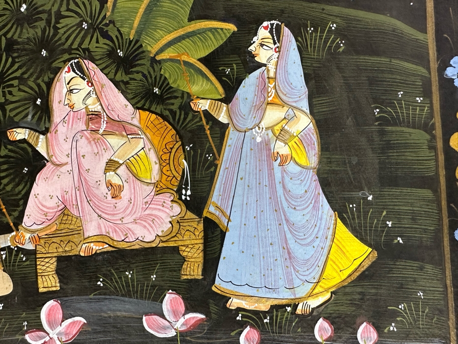 Original Vintage Indian Paintings On Silk 20W X 15H [Photo 6]