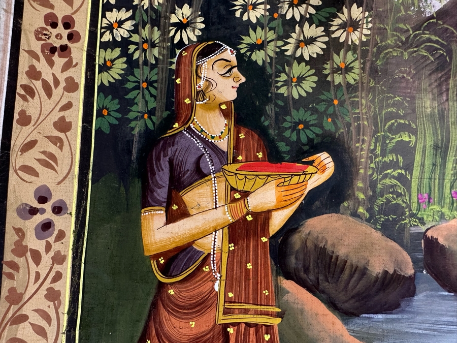 Original Vintage Indian Paintings On Silk 30W X 27.5H [Photo 10]