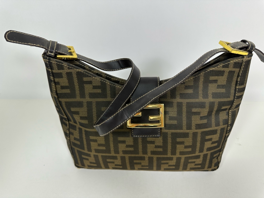 Vintage Fendi Zucca Tabacco Hobo Bag 11W x 9H [Photo 4]