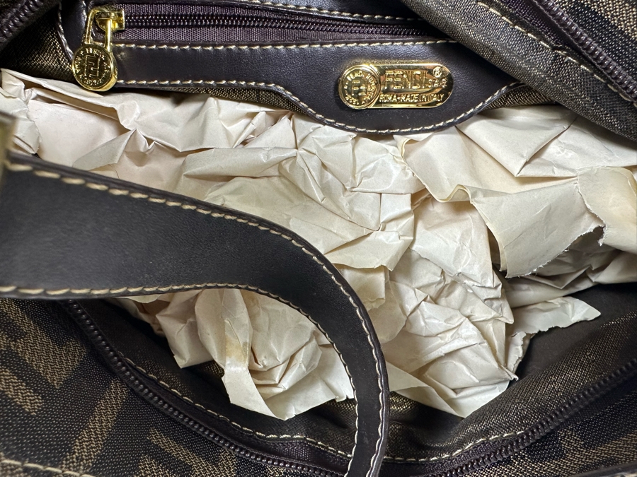 Vintage Fendi Zucca Tabacco Hobo Bag 11W x 9H [Photo 7]