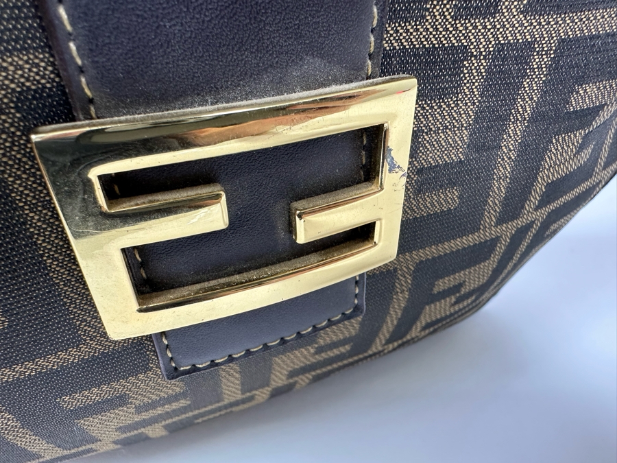 Vintage Fendi Zucca Tabacco Hobo Bag 11W x 9H [Photo 9]