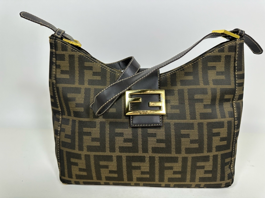 Vintage Fendi Zucca Tabacco Hobo Bag 11W x 9H [Photo 2]