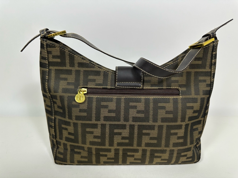 Vintage Fendi Zucca Tabacco Hobo Bag 11W x 9H [Photo 5]