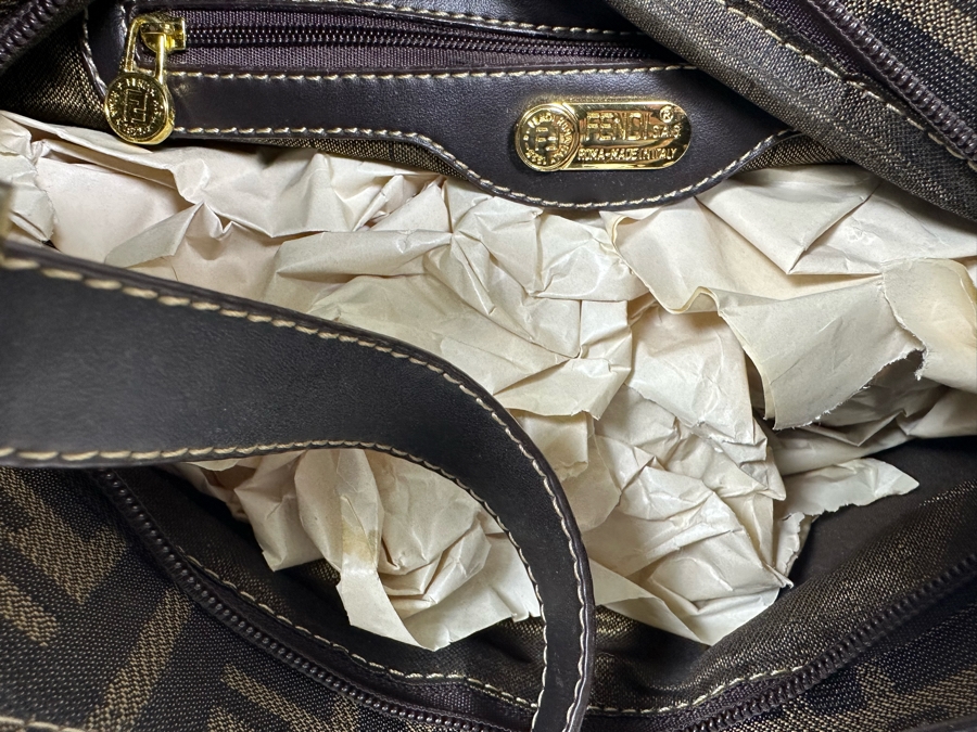 Vintage Fendi Zucca Tabacco Hobo Bag 11W x 9H [Photo 8]