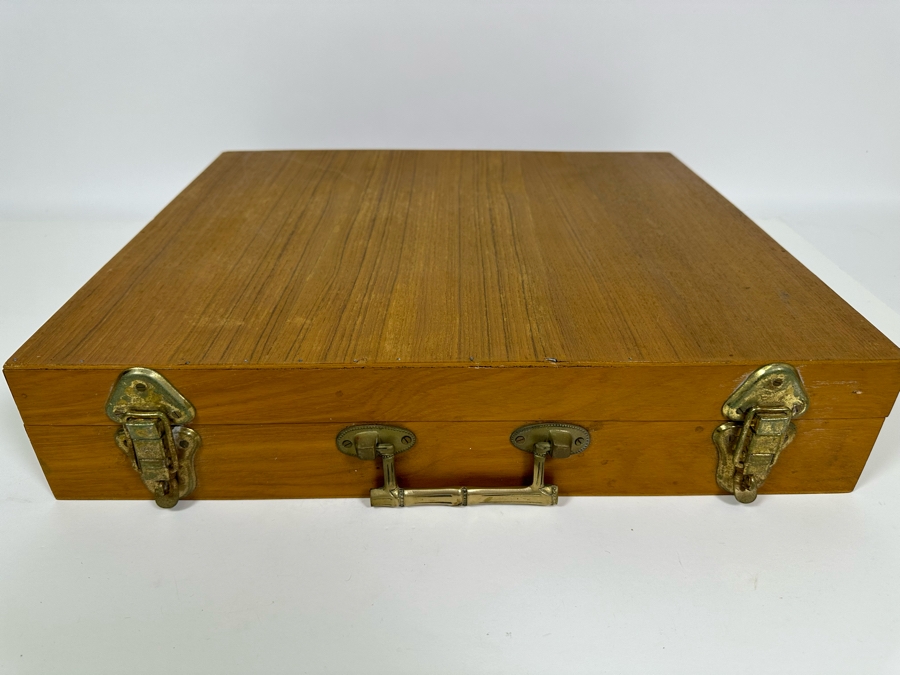 Huge Set Of Bangkok Thailand Brass Bronze Bamboo Flatware With Wooden Storage Box - 154 Pieces 20W X 18D X 4H [Photo 12]