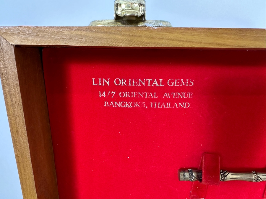 Huge Set Of Bangkok Thailand Brass Bronze Bamboo Flatware With Wooden Storage Box - 154 Pieces 20W X 18D X 4H [Photo 6]