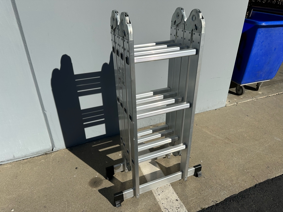 Folding Multi-Purpose Aluminum Extension Ladder EN 131 Standard [Photo 2]