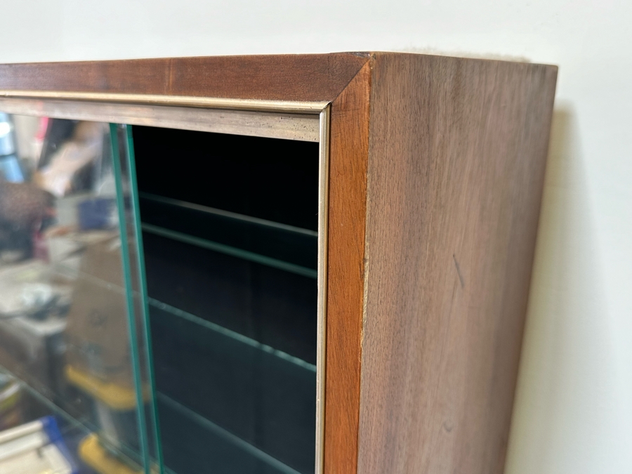 Mid-Century Curio Display Cabinet With Sliding Glass Doors 29W X 10D X 67H [Photo 9]