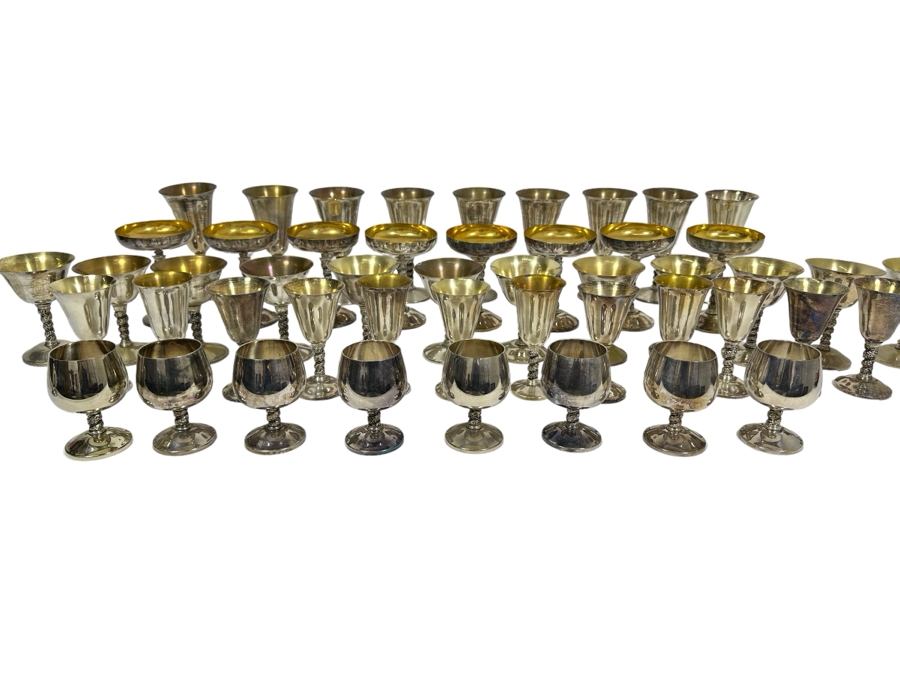 Collection Of Spanish Metal Stemware Glasses Goblets [Photo 1]