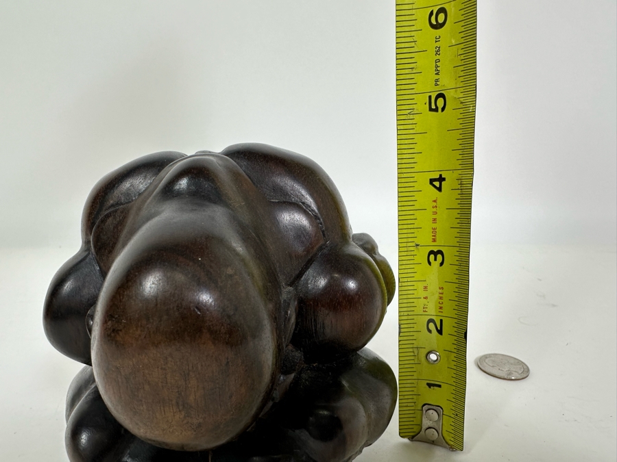 Carved Wooden Weeping Buddha Figurine 4.5W x 4.5H [Photo 10]