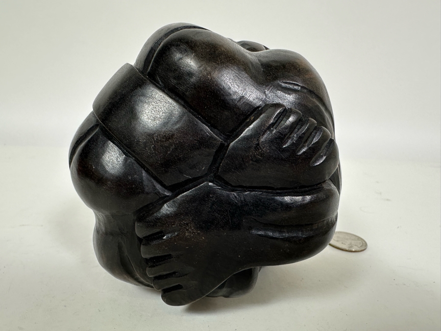 Carved Wooden Weeping Buddha Figurine 4.5W x 4.5H [Photo 8]