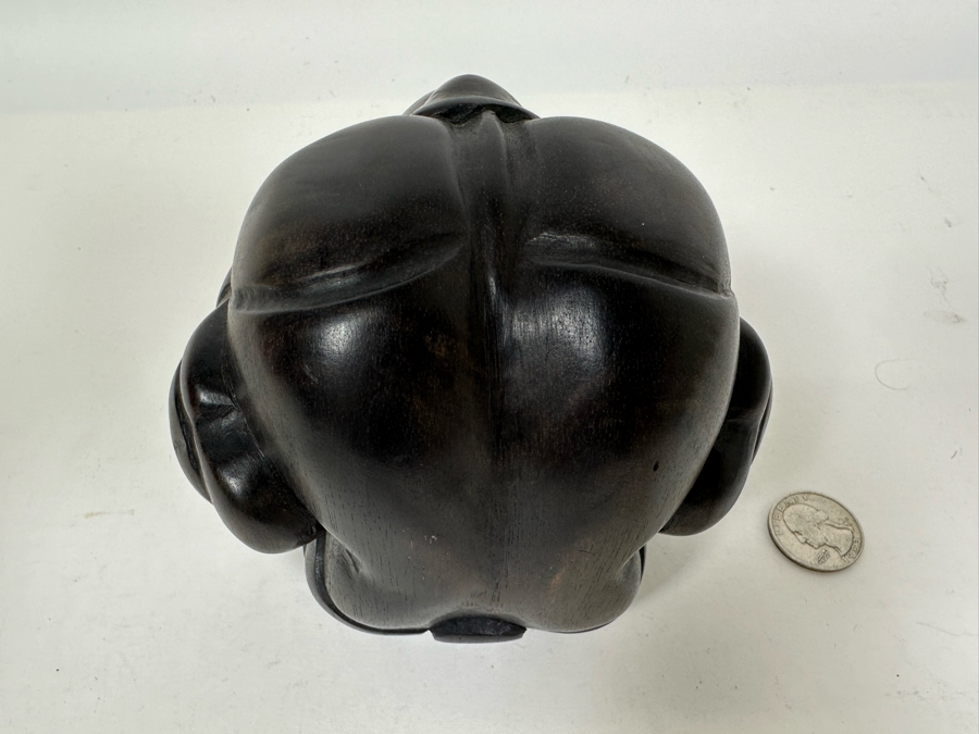 Carved Wooden Weeping Buddha Figurine 4.5W x 4.5H [Photo 7]