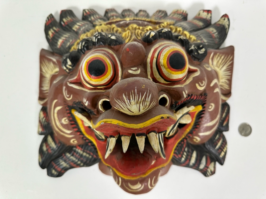 Handmade Indonesian Wood Mask 13W x 12H x 7D [Photo 3]