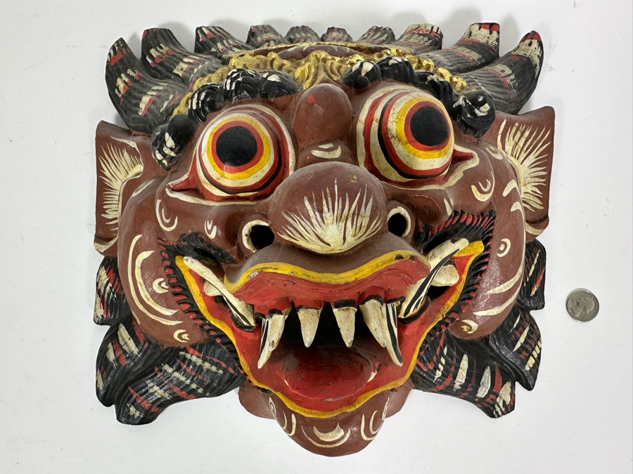 Handmade Indonesian Wood Mask 13W x 12H x 7D [Photo 5]