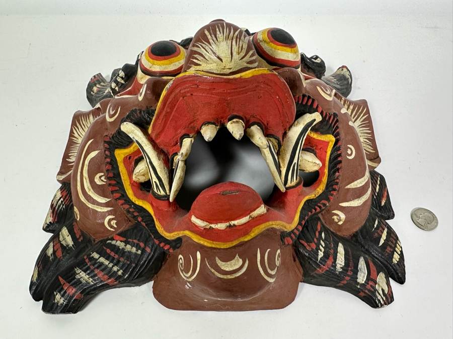 Handmade Indonesian Wood Mask 13W x 12H x 7D [Photo 4]