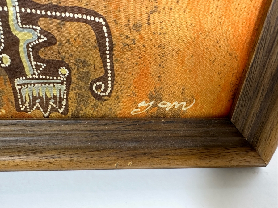 Vintage Mid-Century Indonesian Batik Painting Signed Yan 21 X 21 [Photo 8]
