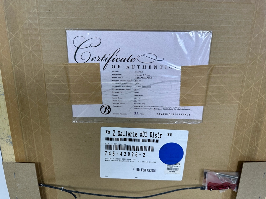 Barbie Fashion Model Collection Limited Edition Prints by Robert Best. Set of Four Including 'Lisette', 'In the Pink', 'Delphine' and 'Midnight Mischief'  [Photo 17]