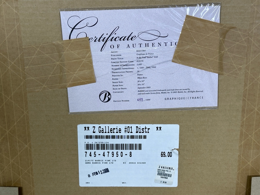 Barbie Fashion Model Collection Limited Edition Prints by Robert Best. Set of Four Including 'Lisette', 'In the Pink', 'Delphine' and 'Midnight Mischief'  [Photo 23]