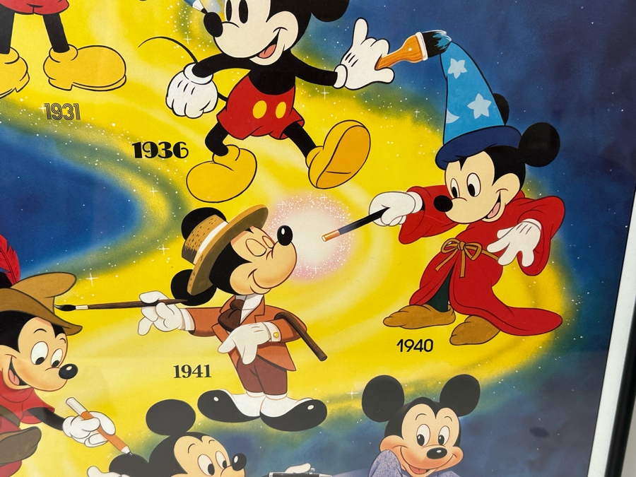 Vintage 1986 The Walt Disney Company Mickey Mouse Poster Framed 23 X 29 [Photo 5]