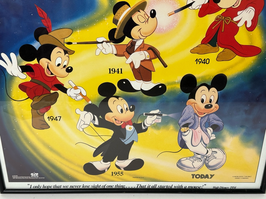 Vintage 1986 The Walt Disney Company Mickey Mouse Poster Framed 23 X 29 [Photo 6]
