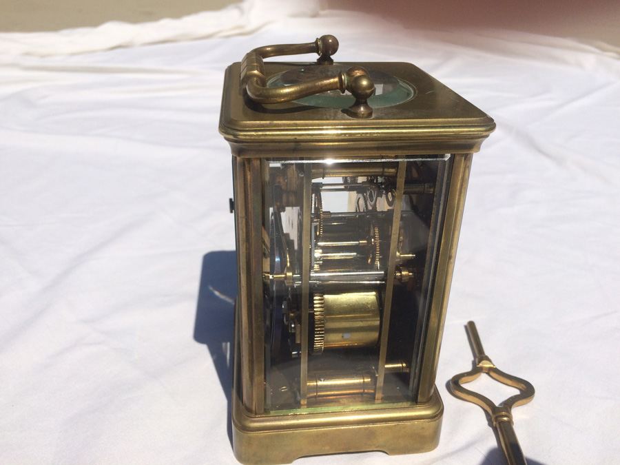 late 19th Century Brass French Carriage Clock.  [Photo 6]