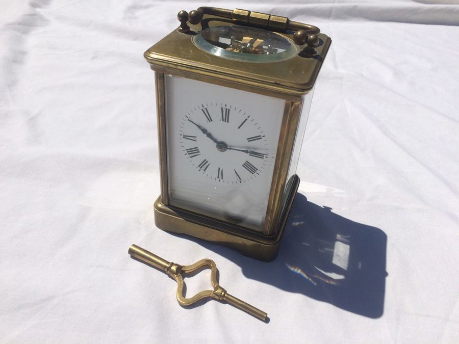 late 19th Century Brass French Carriage Clock. 