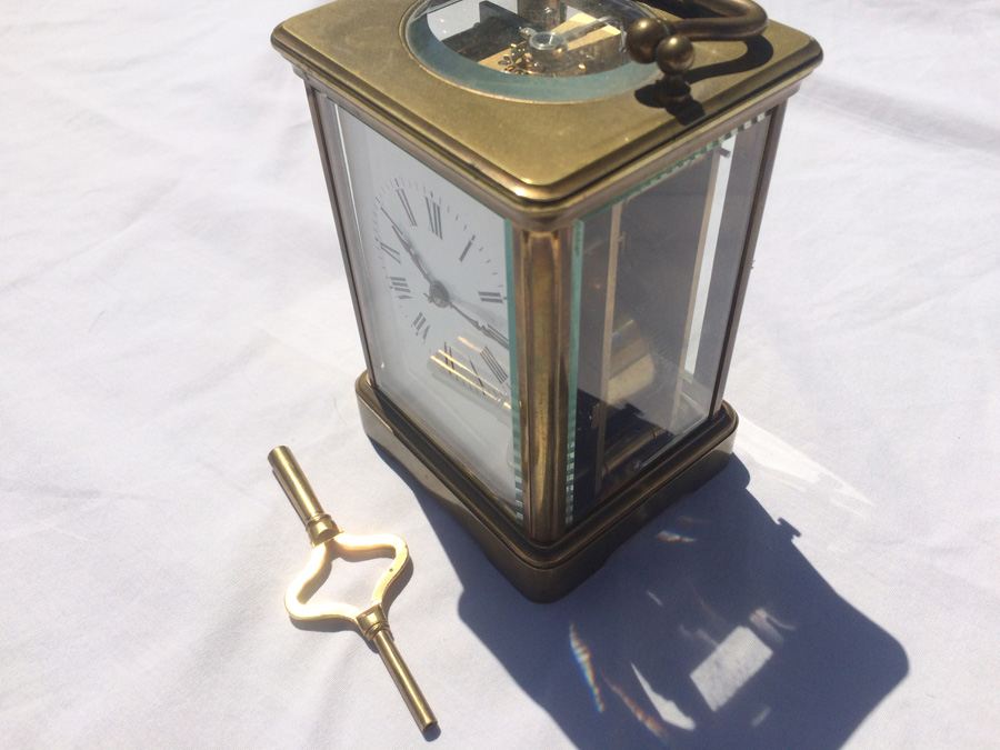 late 19th Century Brass French Carriage Clock.  [Photo 4]