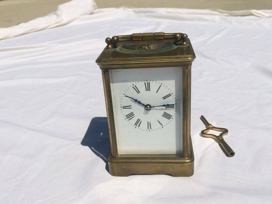 late 19th Century Brass French Carriage Clock.  [Photo 8]