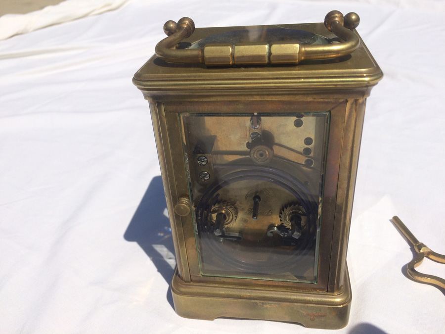 late 19th Century Brass French Carriage Clock.  [Photo 5]