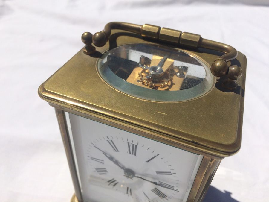 late 19th Century Brass French Carriage Clock.  [Photo 2]