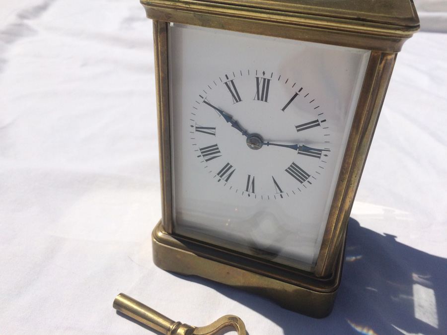 late 19th Century Brass French Carriage Clock.  [Photo 3]